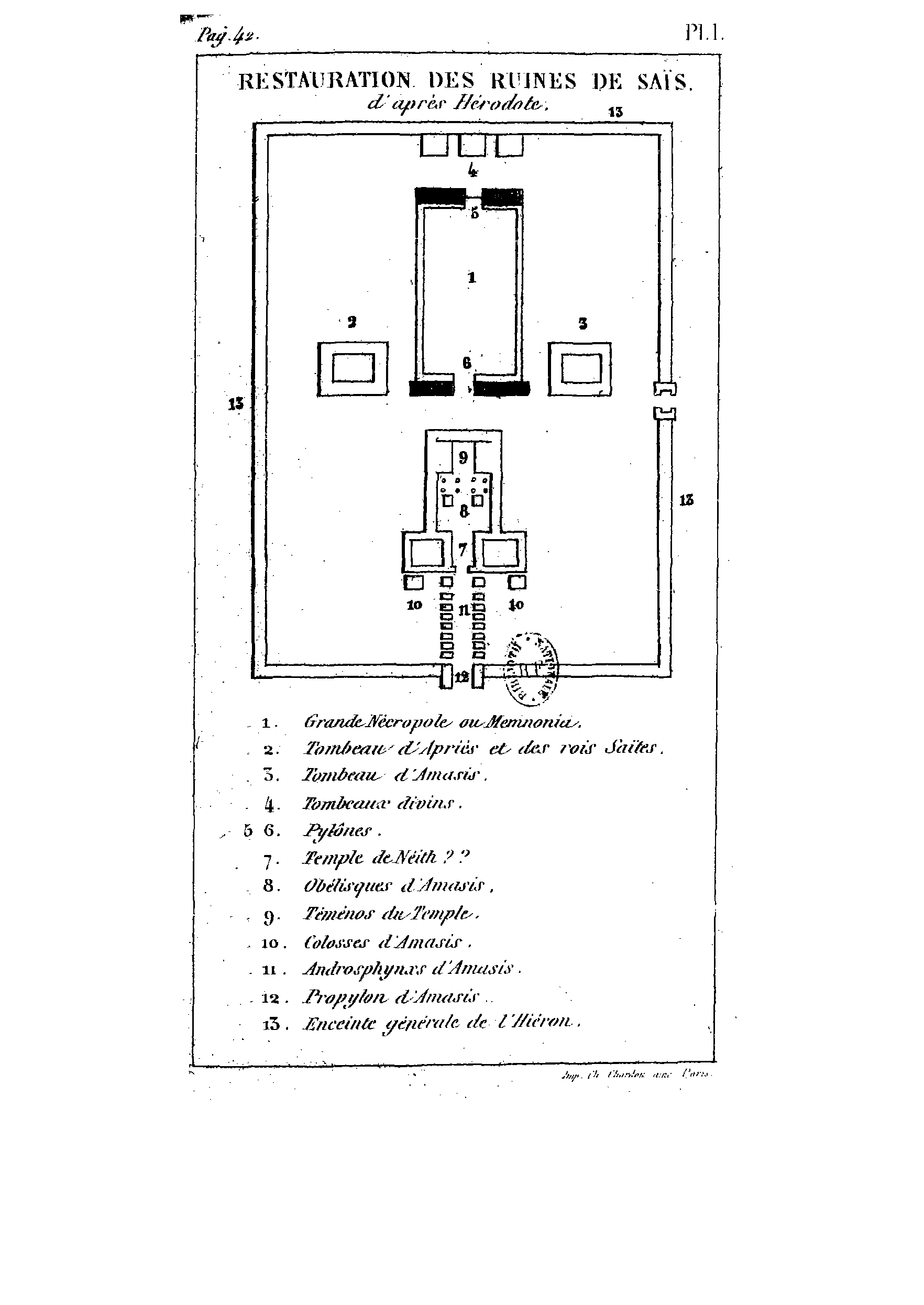 Plan des ruines de Sa&iuml;s