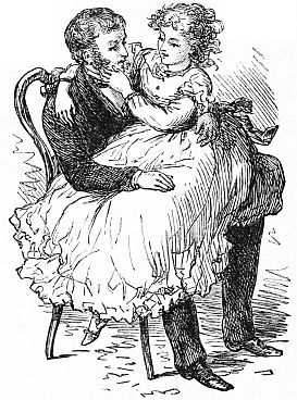 Young woman on man's lap