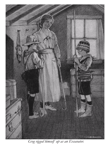 Greg rigged
himself up as an excavator