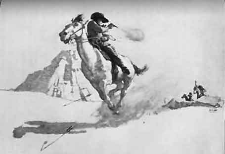 Pursued by Fifteen Bloodthirsty Indians,
I Had a Running Fight of Eleven Miles.