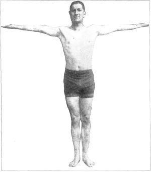 FIG. 12.&mdash;"GRIND," SHOWING HOW THE PALMS OF HANDS ARE
TURNED UP IN THIS EXERCISE