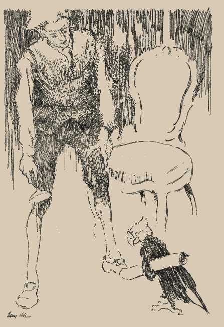 Der Graue Papagei &uuml;berbringt Anselmus eine Botschaft des Achivarius Lindhorst