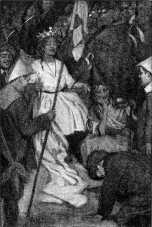 ["Most Liege Majesty," Began King, Bowing so Low that
his Shoulder Cape Fell off (_page 60_)