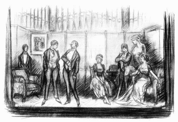 Gaze upon the character called Daniel Voorhees Pike! Observe the manliness with which he thrusts his pink little
hands deep in the pockets of his&mdash;or somebody's&mdash;pantaloons!