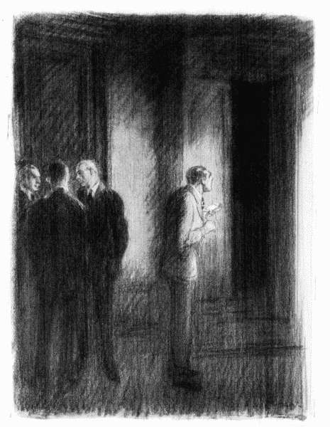 I began to realize that there was no one coming; that no one had opened the door;
that it had begun to swing immediately upon my saying the word "ghosts"