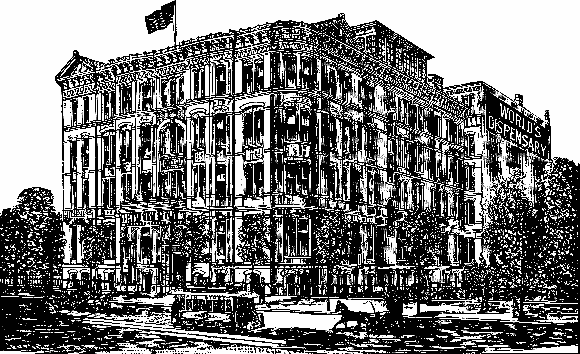 Illustration:
Invalids' Hotel and Surgical Institute, 663 Main Street, Buffalo, N.Y.