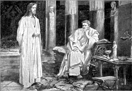 PILATE'S FATAL DECISION IN
THE HOUR OF TRIAL

"Pilate saith unto them, What shall I
do then with Jesus which is called
Christ?" Matt. 27:22.