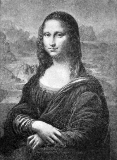 FIG. 43.&mdash;LEONARDO DA VINCI. MONA LISA. LOUVRE.