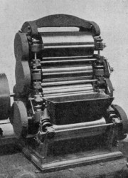 CHOCOLATE REFINING MACHINE.
Reproduced by permission of Messrs. J. Baker & Sons, Willesden.