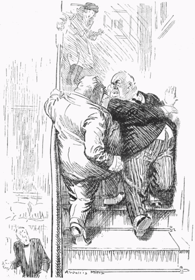 AN "IMPASSE" AT OUR HOTEL.
OUR ADMIRAL AND GENERAL, WHO ARE NOT ON SPEAKING TERMS, FIND IT IMPOSSIBLE TO IGNORE ONE ANOTHER WHEN THEY MEET ON THE STAIRS.