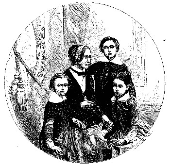 THE WIFE AND CHILDREN OF KOSSUTH&mdash;FROM A RECENT
DAGUERREOTYPE.