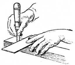 Fig. 64.&mdash;Marking the Joint with Try Square.