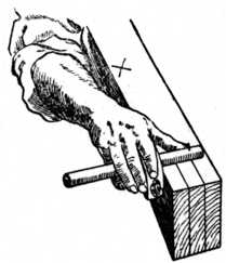 Fig. 82.&mdash;Gauging the
    Timber.