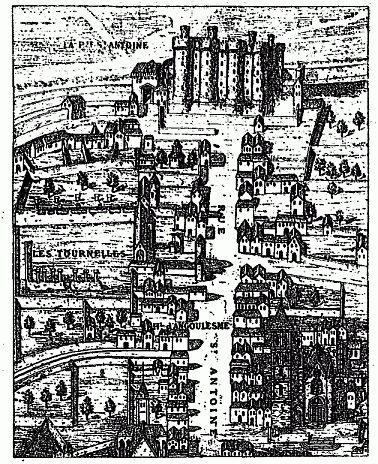 Quartier Saint-Paul, les Tournelles et la
Bastille vers 1540