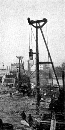 Fig. 52.&mdash;View of Apparatus Used in Constructing
Compressol Piles.