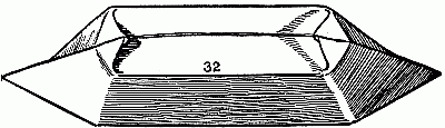 Fig. 32&mdash;Fold points on bottom of boat inward toward centre&mdash;this way.