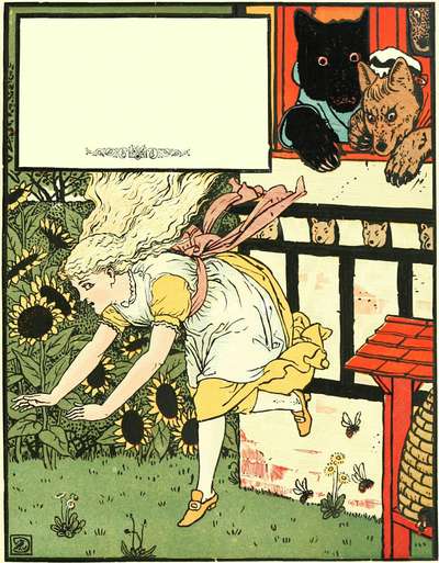 Silverlocks, in sudden terror flying