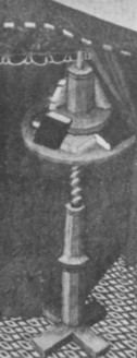 Fig. 144. Screw-desk. From a fifteenth century MS. in the Biblioth&egrave;que de l'Arsenal, Paris.