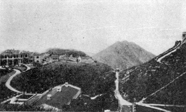 VIEW ON "THE PEAK"; GOVERNOR'S RESIDENCE IN THE LEFT
BACKGROUND.