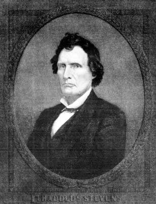 THADDEUS STEVENS

THE LEADING OPPONENT OF THE MOVEMENT TO RESTORE SLAVERY, AND THE MOST
BITTER OF PRESIDENT JOHNSON'S ANTAGONISTS