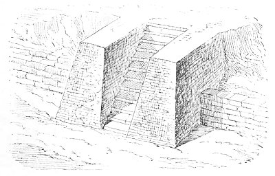 Fig. 66.&mdash;Outside staircases in the ruins of Abou-Sharein.