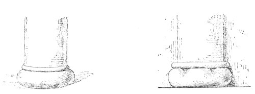 Figs. 87, 88.&mdash;Bases of columns; from the bas-reliefs.