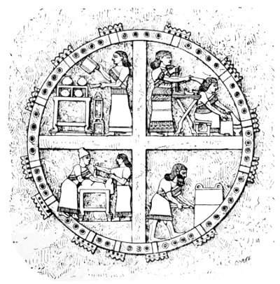 Fig. 155.&mdash;Plan and section of a fortress; from Layard.