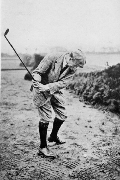 PLATE LV. ANOTHER BUNKER STROKE. TOP OF THE SWING WHEN
INTENDING TO TAKE THE BALL CLEANLY AND WITH A LITTLE CUT