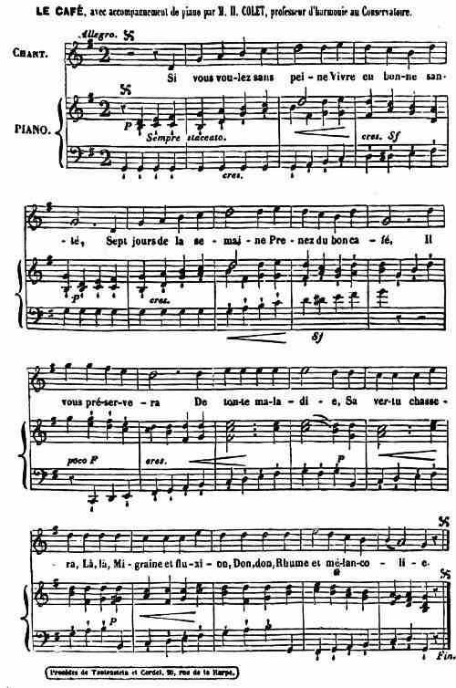 COFFEE&mdash;A CHANSON; MUSIC BY COLET, 1711