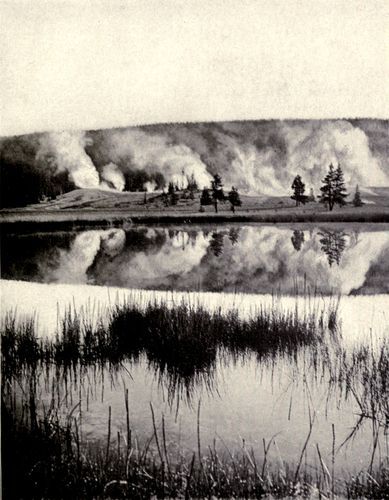 SUNRISE IN YELLOWSTONE PARK.

From stereograph, copyright 1904, by Underwood & Underwood, New York.