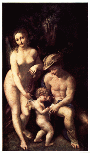 PLATE X.&mdash;CORREGGIO

MERCURY, CUPID, AND VENUS

National Gallery, London