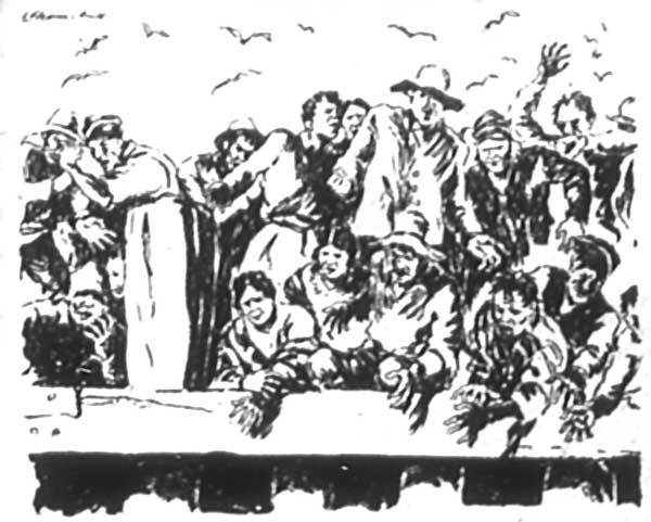 The deck was covered with panic-stricken folk who had
come in awful terror to watch.

And all were slaves to The Master.