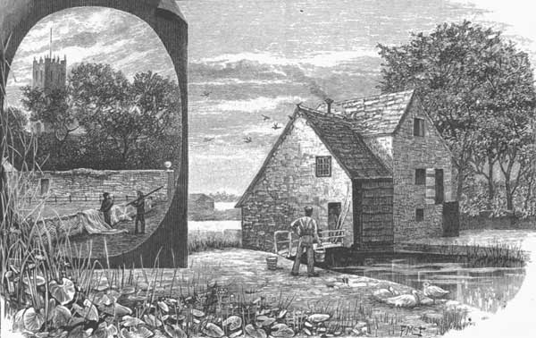 THE PRIORY, FROM THE QUAY, AND PLACE MILLS,
CHRISTCHURCH.