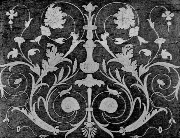 Plate 30.&mdash;Panel from lower row of Stalls, S. Maria in
Organo, Verona.
