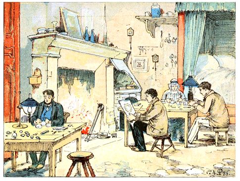 La fabrication des pi�ces d'horlogerie, dans une ferme