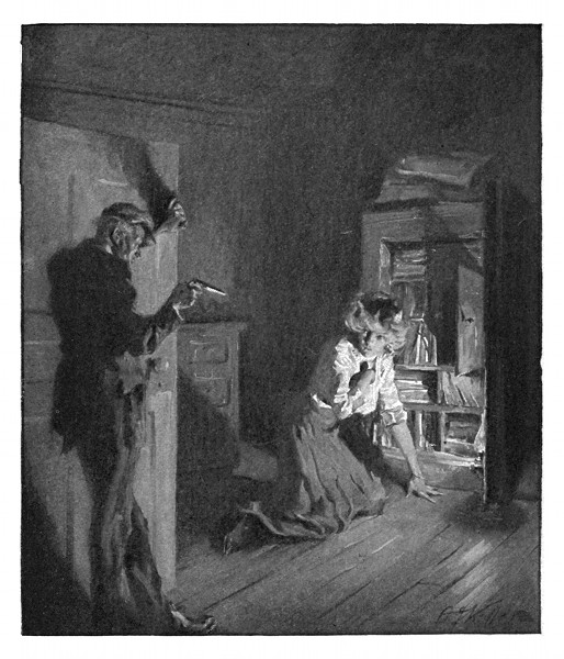 She turned in time to see the door open and the face and
figure of her father