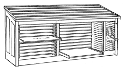 Fig. 37. Standing Galley, or Bank, with letter boards,
galley racks, and galley top.