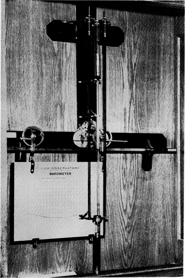 Figure 11.&mdash;Draper's mechanical registering barometer,
as used in the Lick Observatory. (Photo courtesy Lick Observatory.)