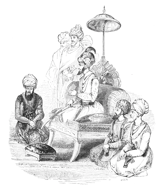 Zahr Sh&aacute;h on his Throne