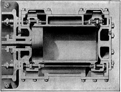 Section through Cylinder of Engine of
the Four-valve Type
