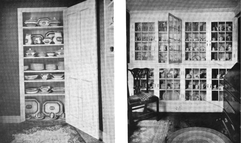 Plate LX.&mdash;China Closet, Savory House; China Closet, Savory House, where China of Three Generations of Brides is kept.