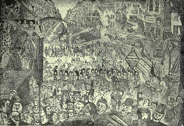 Entr&eacute;e du Christ &agrave; Bruxelles&mdash;1898. Gravure &agrave;
l'eau-forte.