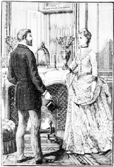 Debout pr�s de la chemin�e, elle s'appuyait � la
tablette.