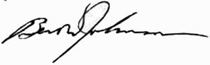 Signature of Bert W.
Johnson