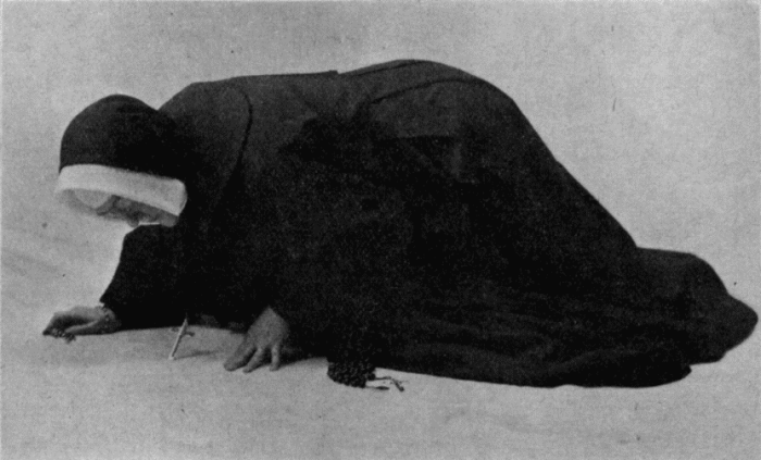Caught in the Act of Kissing the Floor, a Very Common Penance for the Sisters in the
Order I Was a Member of.