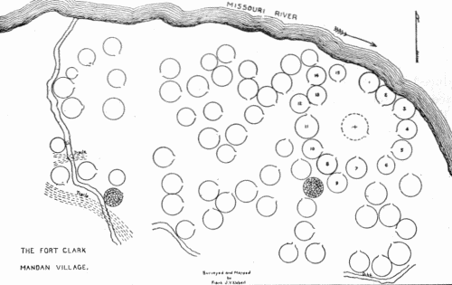 Fig. 10.&mdash;Plan of the Mandan village at Fort Clark.