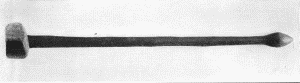 a. "Pemmican maul, Oto Agency, Nebrasca, J. W. Griest." Formed of one piece of wood.
Extreme length, 39 inches. (U.S.N.M. 22437)