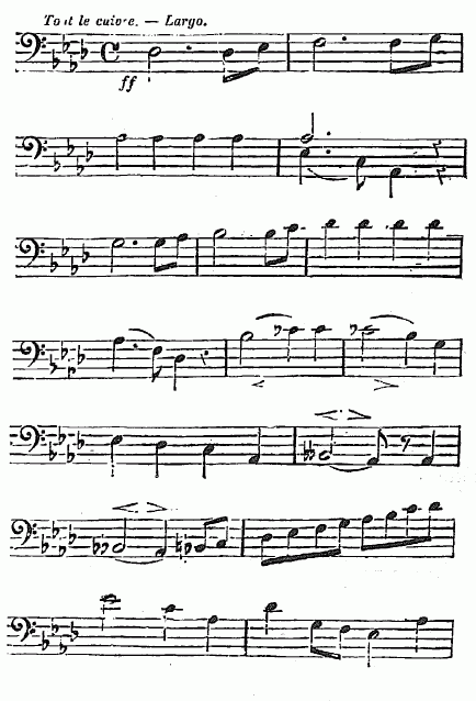 notation musicale Tout le cuivre.&mdash;Largo.