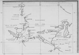 MAP OF PART OF NORTH AMERICA
Being a portion of the Map of the World in "Cook's Third Voyage," published in 1784
Hearne's route was first published on this map