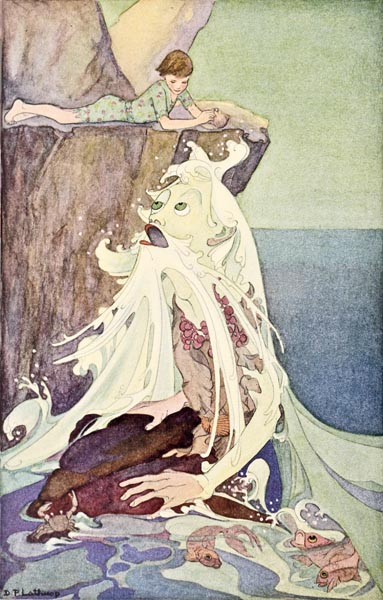 HE IN TURN, LEANING OVER THE ROCK
STARED BACK INTO MARTIN'S FACE WITH
HIS IMMENSE FISHY EYES.